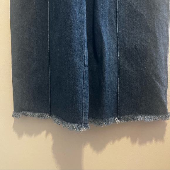 LE LIS Denim Jean Wide Leg Overalls - Picture 9 of 14
